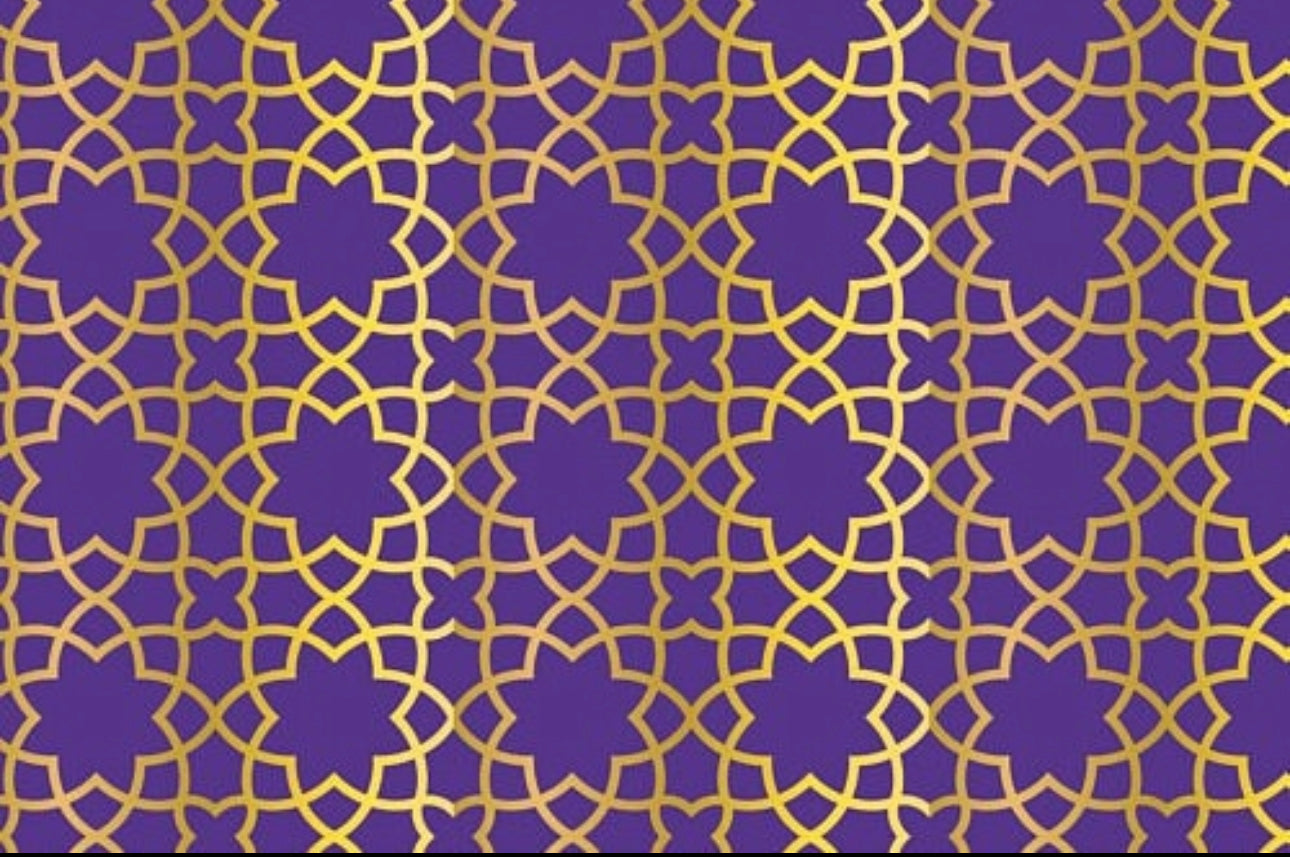 Eid Gift Wrapping Paper (purple/gold geo print)