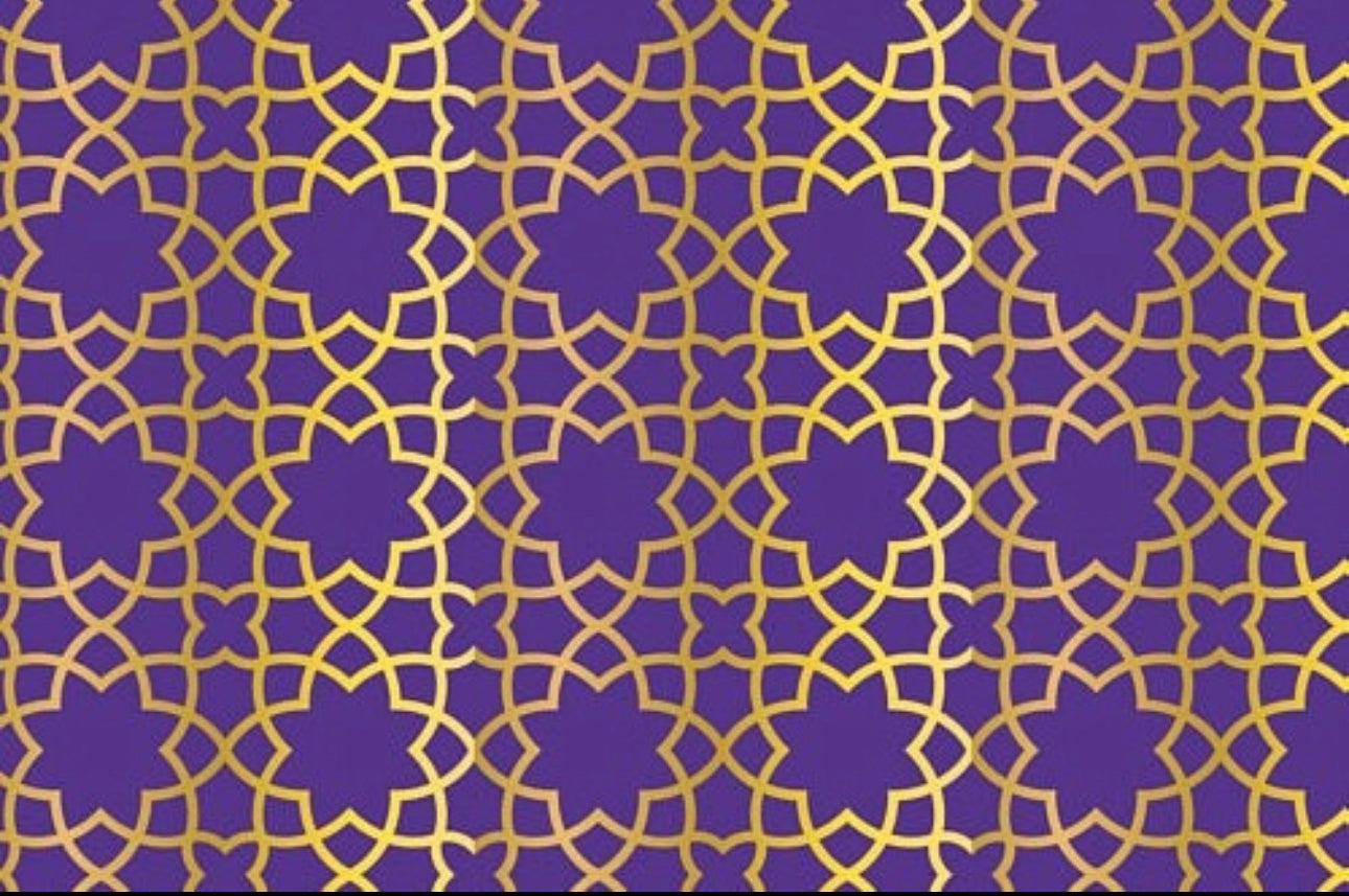 Eid Gift Wrapping Paper (purple/gold geo print)